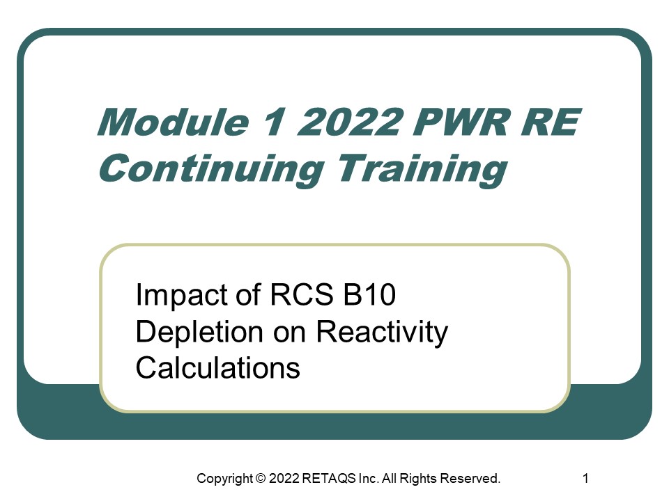 2022 PWR Module 1